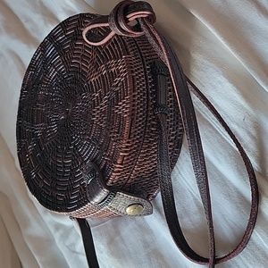 Dark Rattan Crossbody Bag